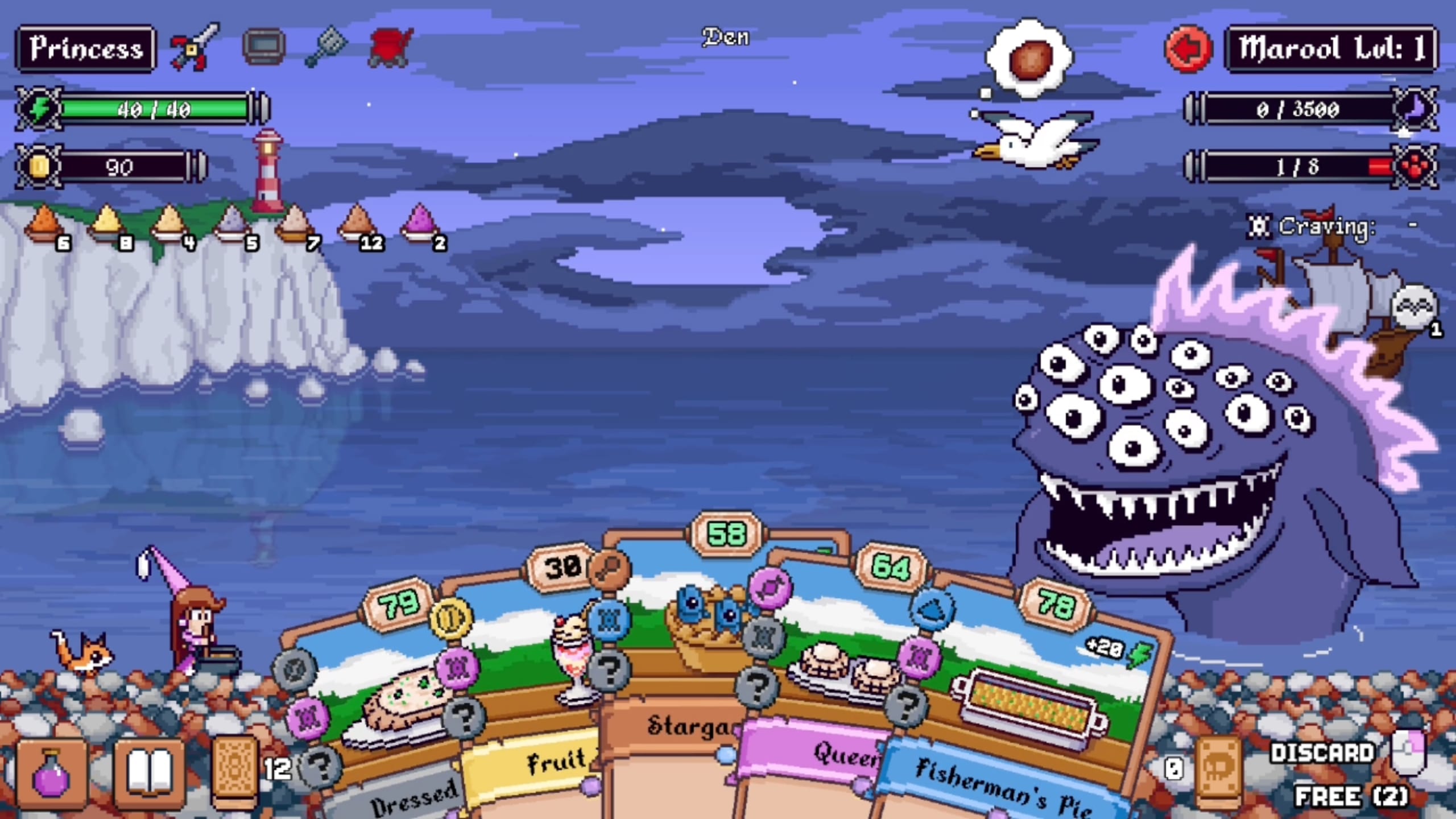 The Seashore biome in Hungry Horrors
